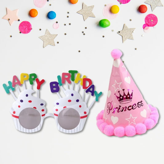 Princess Birthday Party Set (Glasses + Hat) - BetterThanFlowers